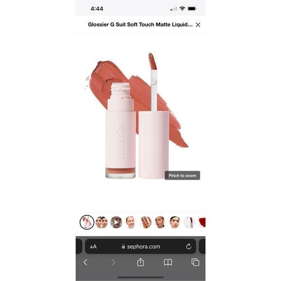 Glossier G Suit Soft Touch Matte Liquid Lip Cream Curve Dusty Peach NIB - Picture 1 of 9